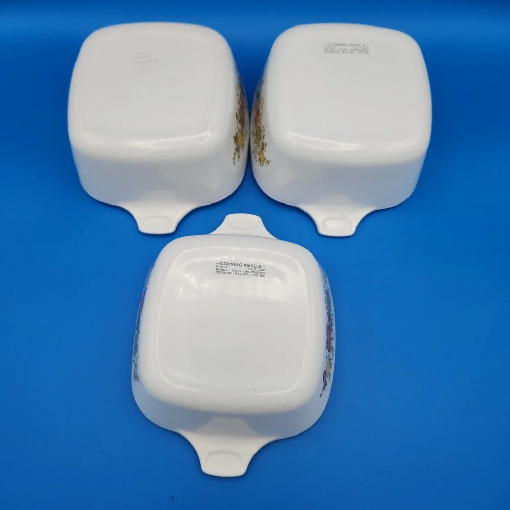 Corning Ware Spice of Life Set, One P-41-B 1 3/4 & Two P-43-B 2 3/4 Cup Dishes